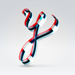 Fantasy plastic 3d glowing ribbon typeface