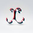 Fantasy plastic 3d glowing ribbon typeface