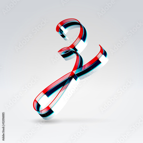 Vector: Fantasy plastic 3d glowing ribbon typeface Fantasy plastic 3d glowing ribbon typeface