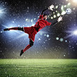 Goalkeeper catches the ball