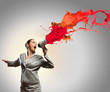 businesswoman with megaphone