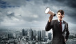 businessman with megaphone