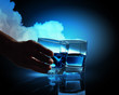 Photo: Two glasses of blue liquid Two glasses of blue liquid