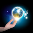 Photo: hand touching the earth hand touching the earth