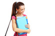 Happy student with books