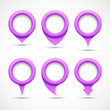 Vector: Set of purple circle pointers Set of purple circle pointers