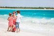 Family enjoying beach vacation