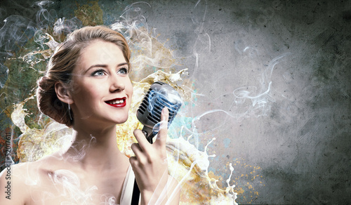Photo: Female blonde singer Female blonde singer