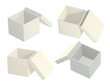 Foto: Set of open empty boxes Set of open empty boxes