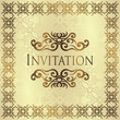 Seamless damask background with a frame. Retro style