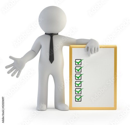 Illustration: 3d small people - clipboard 3d small people - clipboard