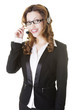 Photo: Beautiful call-center assistant smiling Beautiful call-center assistant smiling