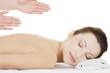 Preaty woman relaxing beeing massaged in spa