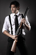 Handsome gangster style model