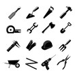 Hand tool icons set