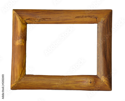 Photo: Wooden photo frame isolated on white bg with clipping path. Wooden photo frame isolated on white bg with clipping path.