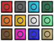 Series of icons with a central piece for arrows keypad