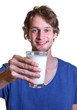 Junger Mann mag Milch