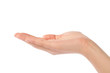Close-up of beautiful woman's hand, palm up.
