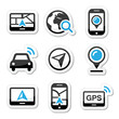 GPS, navigation travel vector icons set