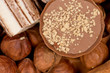 Photo: Closeup of coffee beans, cinnamon and nuts Closeup of coffee beans, cinnamon and nuts