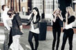Young people calling on the mobile phones