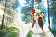 Beautiful Woman With Flower Wr...