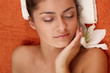 Girl with olive skin at spa