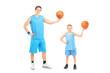 Full length portrait of a basketball players posing