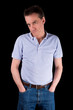 Grumpy Frowning Man with Hands in Pockets