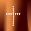 Cross with jewels on  coverlet Scarf