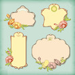 Vector: Set of vintage antique styled labels with flowers Set of vintage antique styled labels with flowers