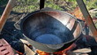 Cooking pilaf. Pour oil