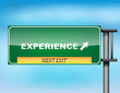 Highway sign with "Experience" text