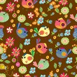 Seamless cartoon Background with color Birds