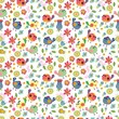Seamless cartoon Background with color Birds