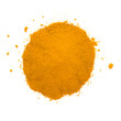 Heap ground turmeric isolated on white background