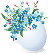 Easter egg with flowers