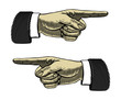 Hand with pointing finger left and right
