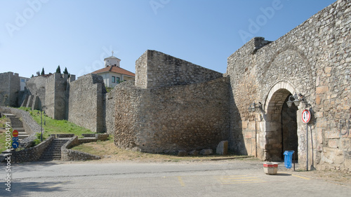 Upper Gate and massive defensive walls of Samoil Castle in Ohrid, Republic Of Macedonia
