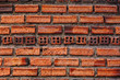 Old red vintage grunge brick wall background