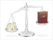 Balance between law and money illustration design