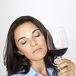 Photo: Frau mit Glas Rotwein Frau mit Glas Rotwein