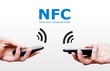Two mobile phones with NFC payment technology. Near field commun