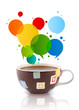 Coffee-mug with colorful abstract speech bubble