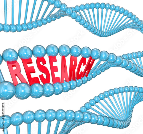 Illustration: Research Word DNA Strand Medical Laboratory Study Research Word DNA Strand Medical Laboratory Study
