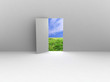Exit with door to natural landscape. Concept - echo house.