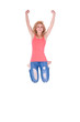 Young happy caucasian teenage girl jumping - Caucasian people