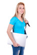 Photo: Young caucasian student girl holding a laptop - Caucasian peopl Young caucasian student girl holding a laptop - Caucasian peopl