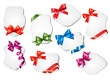 Vector: Set of gift cards with colorful gift bows with ribbons. Vector i Set of gift cards with colorful gift bows with ribbons. Vector i